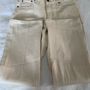J. Crew Full Length Demi Boot Pants in Cream